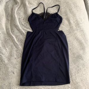 Lush by Lulu’s Navy Dress with Black Lace NWT